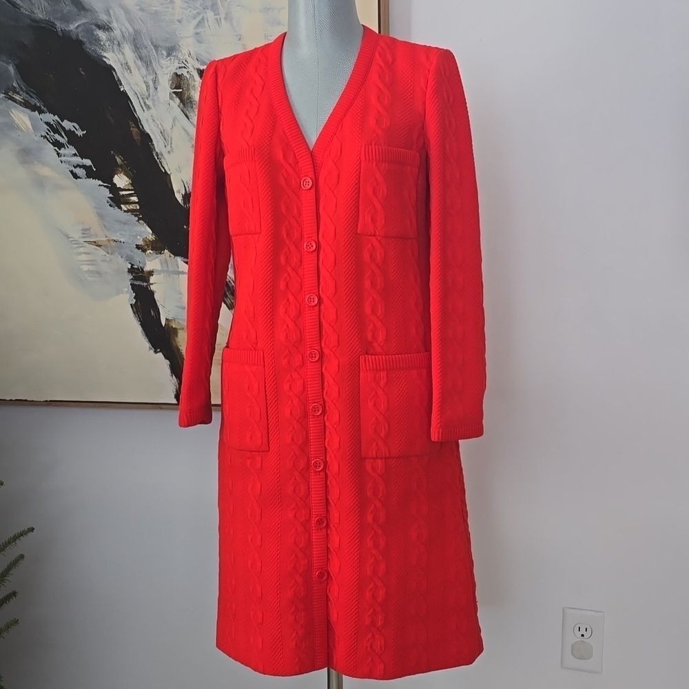 Butte Knit | Vibrant Red Knit Cardigan Dress